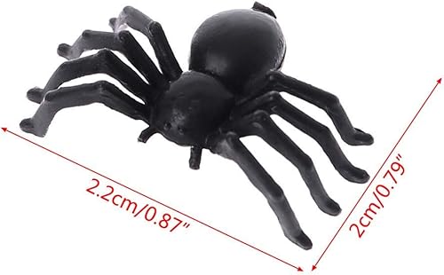 50 pièces Petit Plastique Noir réutilisable Fausse araignée Jouets Halloween décor intérieur extérieur - Nail Gallerys