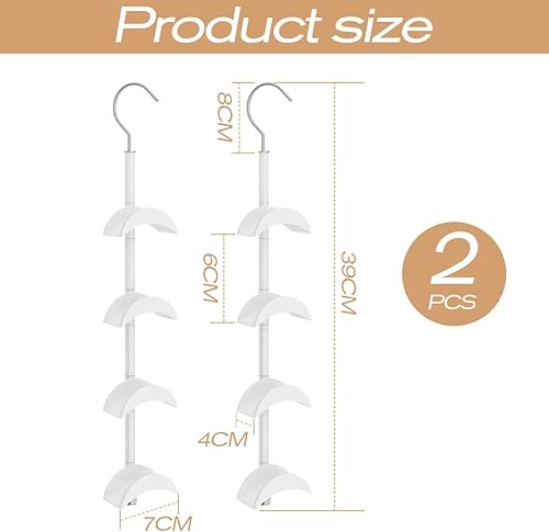 RANJIMA Lot de 2 crochets pour sac à main - Pivotant à 360 ° - Multifonctionnel - Pour cravates, sacs, ceintures, écharpes - Nail Gallerys