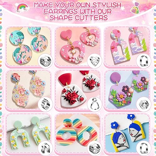 CGBOOM Kit de Fabrication de Bijoux 3 en 1 en Argile Polymère - Boucles d'Oreilles et Bracelets - 527 Pièces d'Outils pour Adultes et Enfants - Nail Gallerys