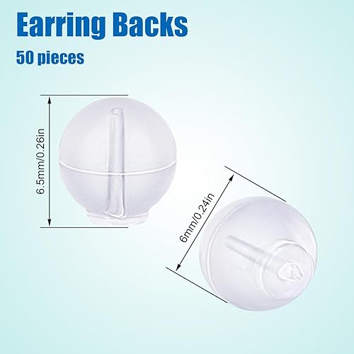 Gosknor 50pcs Fermoirs Transparents en Caoutchouc pour Pendants, Souples Plats Fermoirs de Remplacement Pendants Arrêts Confortables et Sécurisés pour Tiges Crochets Taille Universelle - Nail Gallerys