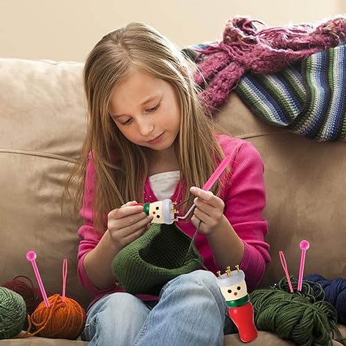 Lot de 2 poupées à tricoter françaises pour débutants et adultes, bobine en bois pour enfants, petits-enfants, filles ou enfants, kit de tricot pour débutants - Nail Gallerys