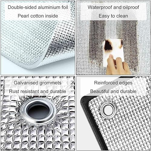 Film Aluminisé Isolation Thermique,Films pour Fenêtre Réfléchissant Anti Chaleur Anti UV Anti Regard,Film Fenetre Occultant,avec Ventouses,Film De Protection Solaire Vitrage,W×H-65 * 100cm(26 * 39in) - Nail Gallerys