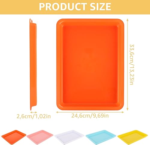VIDETOL 15 Pièces Plateaux en Multicolores, 34 x 25 x 2,6 cm Plateau de Service, Plateaux D'Activités, Plateau Plastique pour La Peinture, L'artisanat et Les Projets DIY - Nail Gallerys
