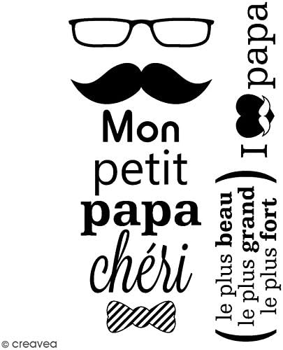 Artemio Motifs Papa Chéri Set de 3 Tampons, Autre, Noir, 11 x 0,3 x 23 cm 10040037 - Nail Gallerys