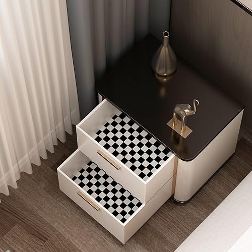 LaCheery 40cm x 700cm Papier Peint Noir Blanc Damier Rouleau Adhesif Decoratif Meuble Imperméable Vinyl Papier Adhésif Cuisine Noir Carrée Film Autocollant Meuble pour Bureau Porte Chambre Armoire - Nail Gallerys