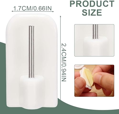 DDKY Crochet Rideau,Attache Rideau,Crochet adhésif,accroche Rideau,Crochet adhesif Mural,Crochet adhesif,30 pièces, faciles à Utiliser,pour Suspendre des voilages, des décorations de fête - Nail Gallerys