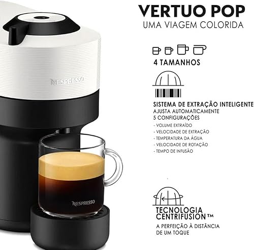 Krups Nespresso VERTUO Pop XN9201 Cafetière à capsules, machine à expresso, 4 tailles tasses, technologie Centrifusion, 35% plastique recyclé, Coconut White, Blanc - Nail Gallerys
