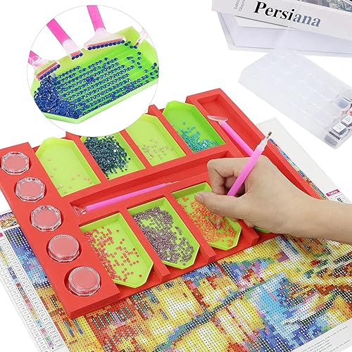 BeCeLe A3 Ttablette Lumineuse - Kits d'accessoires de peinture au diamant pour adultes, 117 outils de peinture 5D avec 1 peinture A4 et diamants - Nail Gallerys