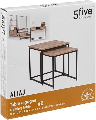 5 five simply smart 2 Tables de Table Aliaj Aspect chêne Naturel - Nail Gallerys