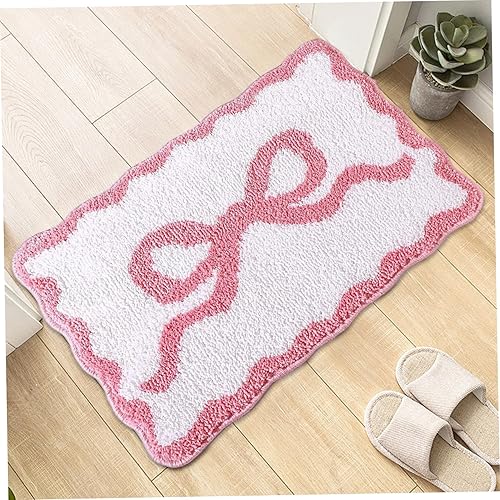 Xoeryoy Tapis de Bain, 16x24 Pouces à Eau à Eau Arc Molles Arc Molle avec Support sans Glissement, Tapis de Bain Mignon Lavable pour Chambre Coucher, Cuisine - Nail Gallerys