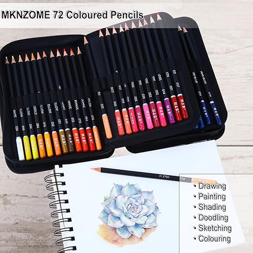 Joyeee Crayons de Couleur Professionnel, 72 Crayon Aquarelle à base d'huile pour Artiste, Adultes, Enfants & Débutants, Fournitures D'Art Pour Dessin, Esquisse, Ombrage, Coloration et Griffonnage#1 - Nail Gallerys