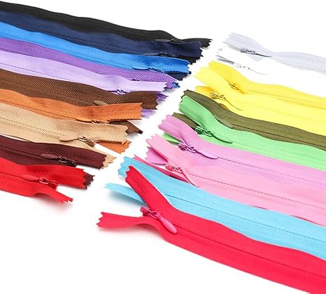 ZIPZSY 4PCS Fermetures à Glissière Invisibles en Nylon N°3 (Bout Fermé), Curseur Auto-Bloquante, pour Robes, Couture DIY et Textiles de Maison (Bleu Marine, 25cm) - Nail Gallerys