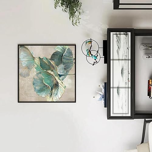 HMXQLW Moderne Fleur Or Vert Toile Peinture Affiche Decoration Murale Tableau Art, Impression sur Toile Salon Chambre Maison Decor Murale Aesthetic Art Sans Cadre (2X50X50CM) - Nail Gallerys