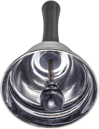 LEDLUX Lot de 2 clochettes à main, cloche de table, argentée, pour cuisine, réception, hôtel, restaurant, événements, dimensions 65 x 135 mm - Nail Gallerys