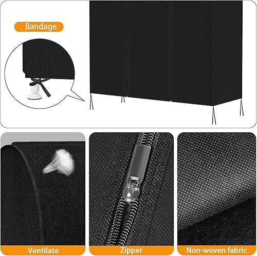 Syeeiex Housse de protection pour tringle à vêtements avec fermeture éclair solide de 152 cm et anti-poussière pour suspendre des vêtements Noir - Nail Gallerys