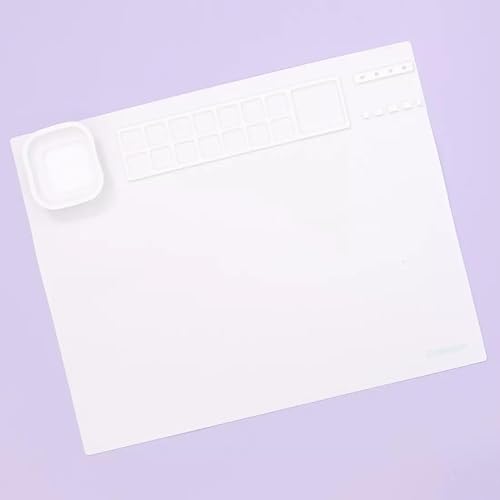 Craftelier - Base en silicone pour une utilisation comme surface de travail dans des projets Mixed Media | Résistant à la chaleur et facile à nettoyer | Taille 48,26 x 30,48 cm (19' x 12') - Blanc mat - Nail Gallerys
