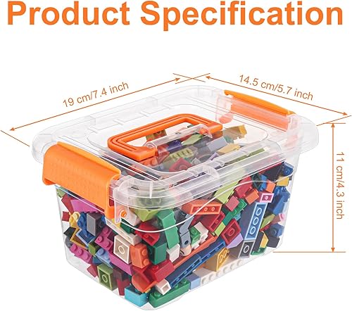 ZOFUN Lot de 10 petites boîtes de rangement empilables en plastique avec couvercle - 19 x 14,5 x 11 cm - Sans BPA - 3 l - Avec couvercle - Empilables - Pour l'organisation des étagères - Nail Gallerys