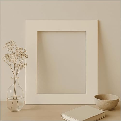 Passe-Partout Blanc cassé 30x40 cm Ouverture 20x30 cm - Passe-Partout pour Cadre Photo 30x40 cm et Photo 20x30 cm - Marie Louise - Pêle-mêle - Passe-Partout Carton FSC - Fabriqué en France - Nail Gallerys