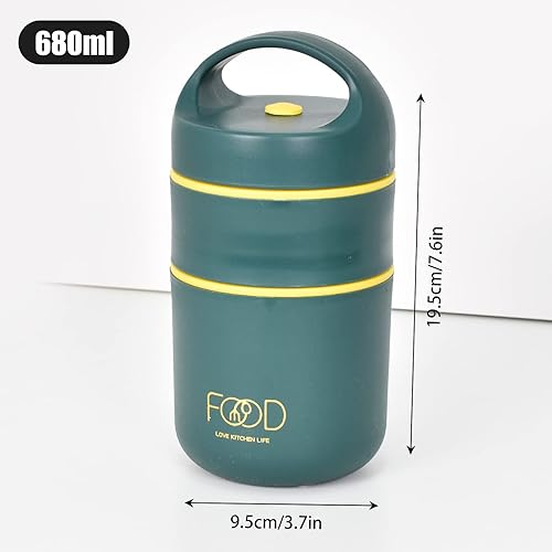 SAVOSWEET Thermos Alimentaire Chaud 680ml,Boite Isotherme Repas Chaud en Acier Inoxydable Sans Bpa,Boîtes Alimentaires Isothermes,Gobelet Isotherme pour Adultes & Enfants, Bouillie/Céréales (Vert) - Nail Gallerys