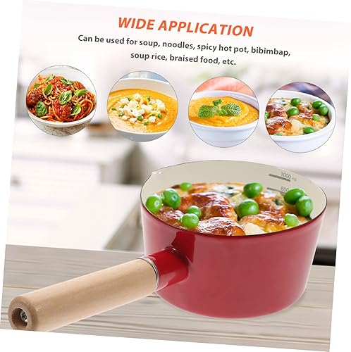 OFFSCH Casserole Antiadhésive Avec Manche En Bois De 1 000 ml Pour Aliments Pour Bébé Marmite Multifonctionnelle Blanche - Nail Gallerys