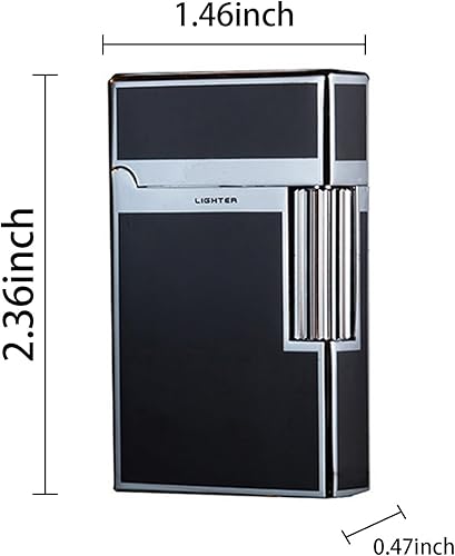 Side Wheel Lighter Refillable Butane Windproof Lighter Adjustable Inflatable Lighter Unique Men and Women Gift for Smoking (Sliver B) - Nail Gallerys