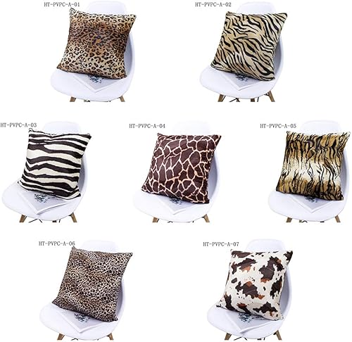 Nunbee Housse de Coussin Matériau Peluche Courte Moderne Modèle Animal Léopard Classique Scandinave Literie Taie d'oreiller de Décoration Voiture Canapé, Modèle1 40 * 40cm - Nail Gallerys