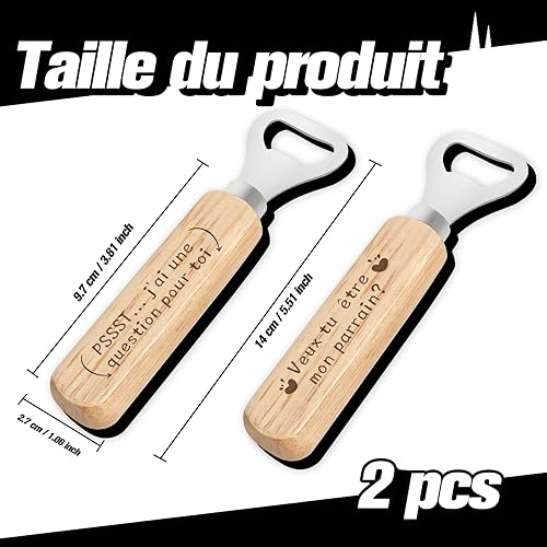 Paquet de 2 Veux tu etre mon Parrain Décapsuleur,Cadeau Parrain,Cadeau Parrain Noel,Demande Parrain,Cadeau Parrain Marraine Bapteme,Cadeau Parrain Marraine,Parrain Cadeau Original,Cadeau Pour Parrain - Nail Gallerys