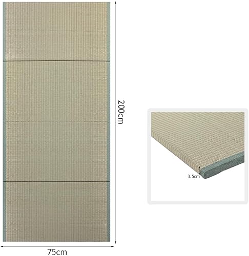 Tatami Japonais,Matelas Pliable 1 Personne, 3.5cm épais Matelas De Sol, Matelas Futon Ferme Et Confortable en 4 Parties Futon Méditation Yoga Zen(Size:90 * 200 * 3.5cm) - Nail Gallerys