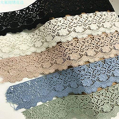Garniture de dentelle inélastique pour broderie de motif de Fleur Europe de 6CM de largeur, vêtements/accessoires Bridal DIY de couverture de nappe de rideau. (4 yards dans un package) (bleu marine) - Nail Gallerys