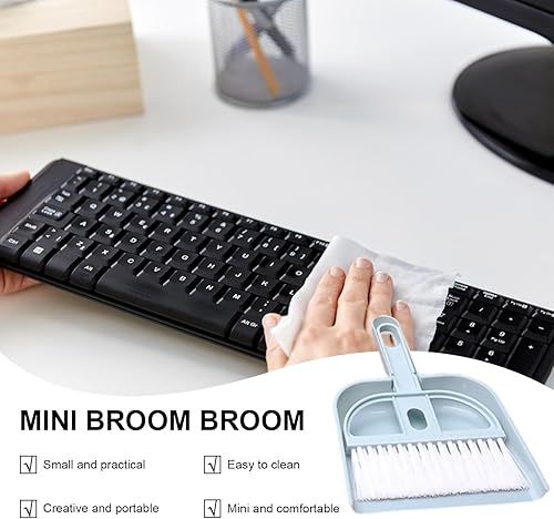 Maciun Ensemble Balai et Pelle à poussière, Ensemble Petite Pelle à poussière et Brosse, Balai à Main et Pelle à poussière - Ensemble Pelle à poussière et Brosse de Nettoyage des Mains - Nail Gallerys