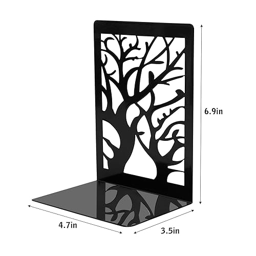 Casavibe pour étagères, Serre-Livres pour Livres Lourds, Support d'étagère, Serre-Livres décoratifs, Serre-Livres en métal, Noir, 3 Paires de Bloque-Livres antidérapants - Nail Gallerys