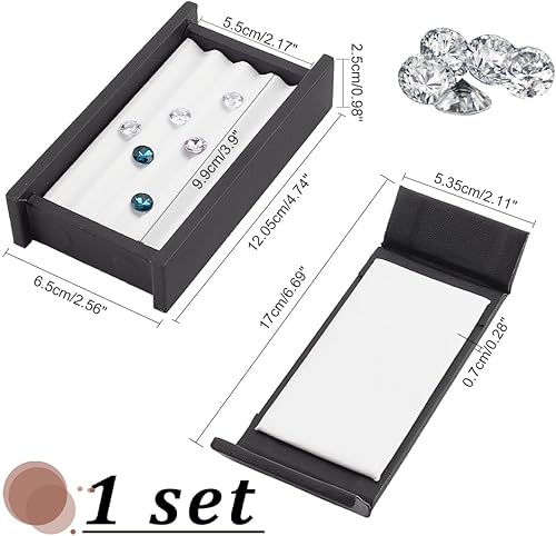 PH PandaHall Conteneur de Stockage de Pierres Précieuses 4 emplacement Boîtes de Présentation de Diamants Boîte à Bijoux de Pierres Précieuses Support de Boîte de Rangement avec Couvercles et Velours - Nail Gallerys