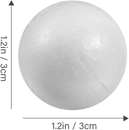 Operitacx Lot de 100 boules rondes en polystyrène solide pour décoration de mariage, modélisation, bricolage, loisirs créatifs, solides (3 cm) - Nail Gallerys