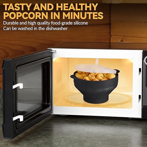 Machine à popcorn en silicone pliable pour soirées cinéma en famille (bleu clair) - Nail Gallerys