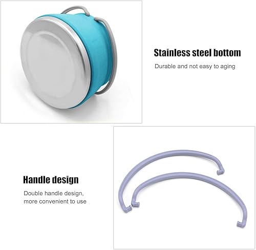 SOBW Bouilloire pliable : bouilloire de camping pliable en silicone avec fond en acier inoxydable 1 litre (chaudière), bouilloire en silicone mini bouillante portable avec poignée - Nail Gallerys