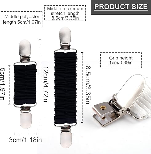 Mikovivi 4pcs Pinces à Vêtements et Robes, 2 Couleurs avec Bande Élastique Au Dos pour Serrer Les Vêtements Pulls Les Châles Chapeaux de Voyage et la Décoration - Nail Gallerys