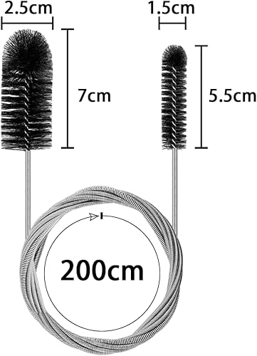 Brosse de Nettoyage 200 cm Petit Goupillon Long Ecouvillon Evier Goupillon Nettoyage Canalisation Flexible Bicéphale Brosse Fine Nettoyage écouvillon ong Et Fin pour Trbou de Vidange - Nail Gallerys