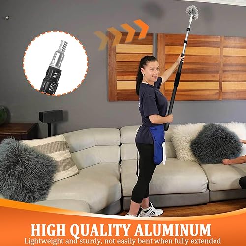 Tige Télescopique 6m, Tige de Rallonge, Manche Télescopique Polyvalent 0.9m-3.6m avec Pointe Métallique Universelle Twist on, Rallonge de Rouleau à Peinture pour Dépoussiérer et Nettoyer - Nail Gallerys