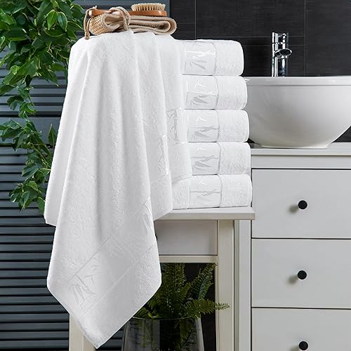 Serviettes de Bain, 70% Bambou et 30% Coton filé à l'anneau 90x150 CMn (Lot de 6) Serviettes légères et très absorbantes, Serviettes de Haute qualité pour hôtels, spas et salles de Bain (Bamboo) - Nail Gallerys