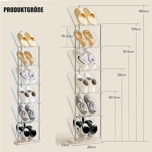 JLLYGOUS Étagère à Chaussures Étroite à 6 Niveaux, Armoire à Chaussures Peu Encombrante Étroite, Organisateur De Chaussures, Organisateur de Chaussures Étroit et hau - Nail Gallerys