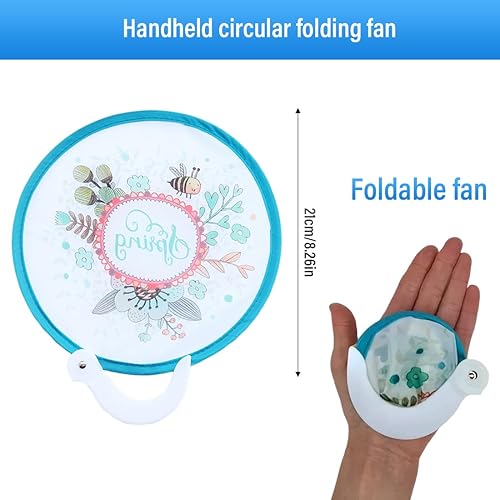 WUSJCOF 4 Éventails à Main Pliables Ronds, Ventilateurs Portables pour Rafraîchissement Estival, Décoration de Mariage et Maison, Fête de Vacances - Nail Gallerys