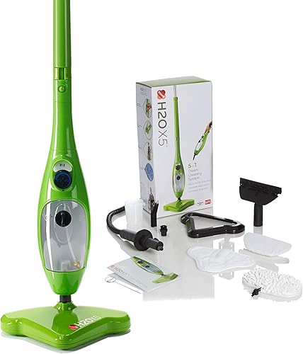 H2O X5+ Vadrouille à vapeur et nettoyeur vapeur à main - système multifonctionnel et polyvalent pour sols, tapis, fenêtres, tissus d'ameublement, cuisines et salles de bains (Rouge) - Nail Gallerys