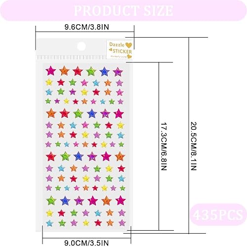 KOZOY Glitter Sticker Gradient Filles Enfants, 4 pièces 3D étoiles autocollantes, étoile à cinq branches rondes amour fruits autocollant brillant récompense autocollant pour l'artisanat étiquettes - Nail Gallerys