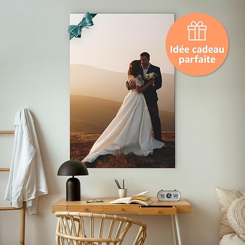 murando - Tableau photo personnalisé 60x40 cm - Téléchargez votre photo online - Impression sur toile pour la déco murale - Cadeau personnalisé unique pour toutes les occasions - Cadre en Bois - Nail Gallerys