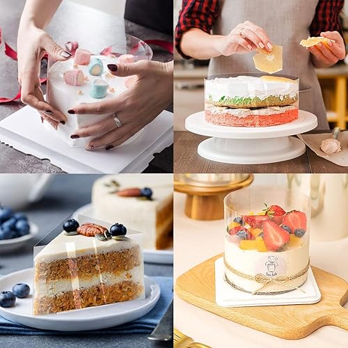 Rodoide Transparent Patisserie,Rhodoid Patisserie,Collier à Gateau,Rouleaux Colliers à Gâteau,Gâteau Réutilisable Acétate,Film Protecteur pour Bordure Gâteaux (Transparent, 5m*20cm*2pcs) - Nail Gallerys