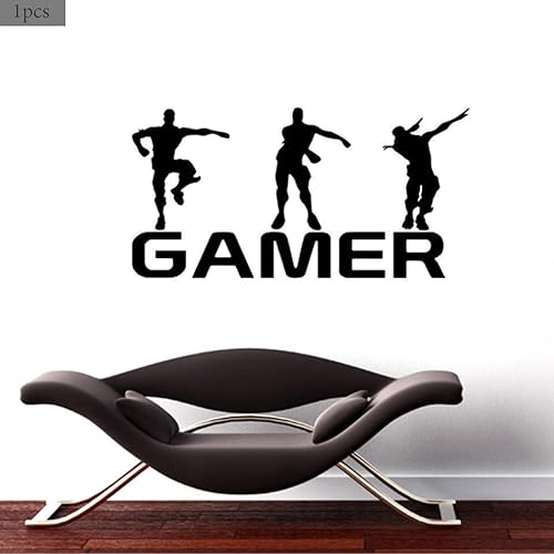 Gamer Wall Sticker Personnages Joueurs Décor Mur Autocollants Gamer Étanche Wall Sticker Autocollants Muraux Game Gamer Contrôleur Jeu Vidéo pour Les Garçons Chambre Salon Maison (1 Pièce) - Nail Gallerys