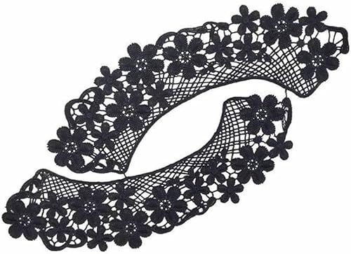Col en Dentelle Brodée à Fleurs - Appliqué - Couture Creuse - Bordure de Col Crochetée - À Coudre - Pour Décorer Robes, Vêtements - Nail Gallerys
