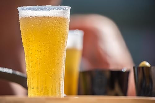 BEER UP 10 Gobelets réutilisables 25cl - Transparent, Sans BPA - Parfaits pour les Cocktails et la Bière - Nail Gallerys