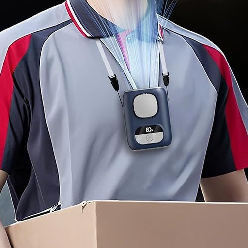 Générique Ventilateur Ceinture Avec Cordon, Ventilateur Clip Pour Tee Shirt, Ventilateur Portable Rechargeable, 5 Vitesses, Affichage LED, 4000mAh - Nail Gallerys