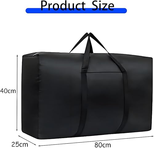 Sac de rangement, sacs de rangement pour vêtements, sacs de déménagement Oxford, pliables avec poignée pour vêtements, couettes, couvertures, 80 x 45 x 25 cm, lot de 2, noir - Nail Gallerys